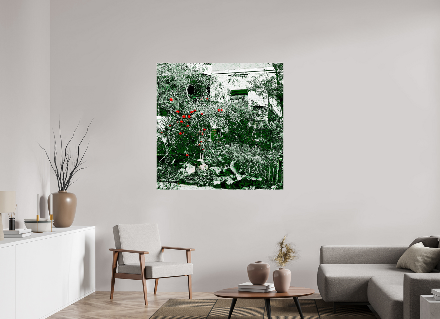 120 x 120 cm, Photo Print Under Acrylic Glass Rose bush