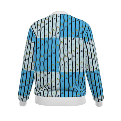 Women Silk Reversable Jacket Double Print black/blue