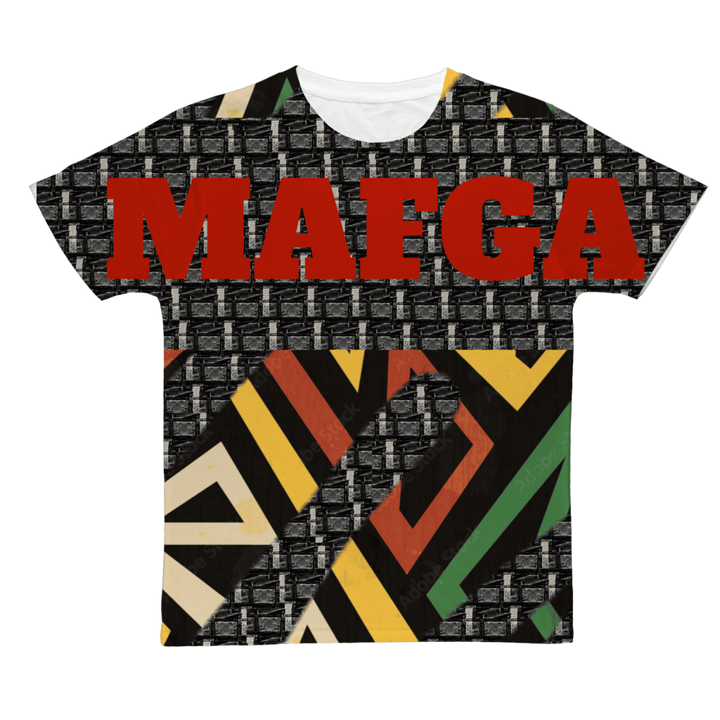 MAfGA Pieces - dark grey + multicolour pattern Classic Sublimation Adult T-Shirt