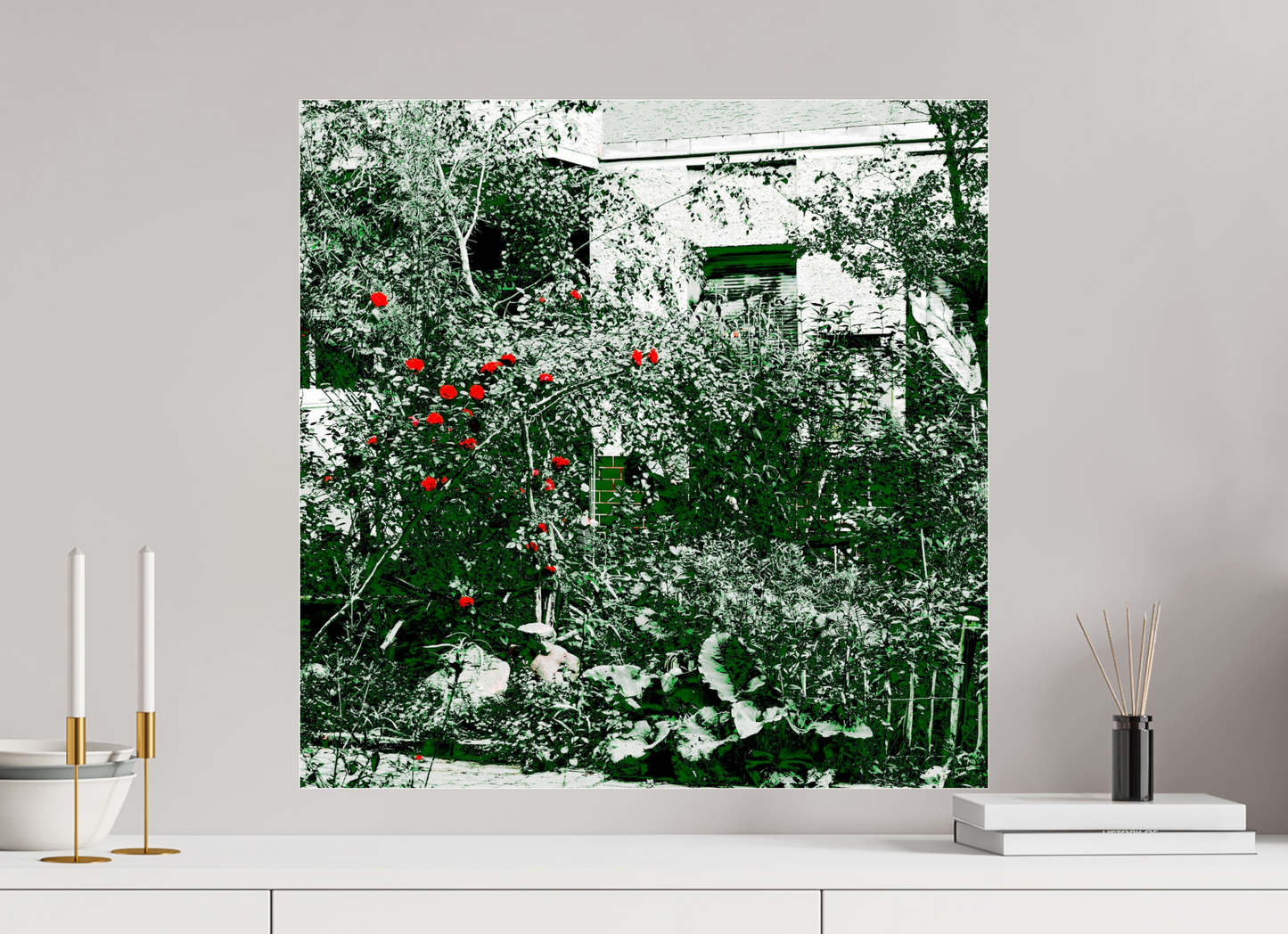 60 x 60 cm, Photo Print Under Acrylic Glass Rose bush