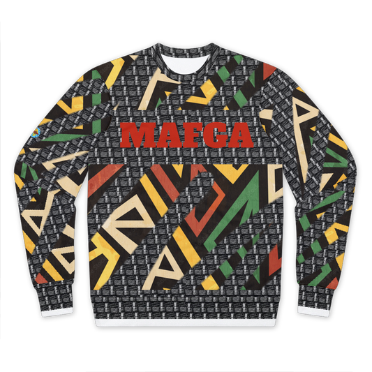 MAfGA Pieces - dark grey + multicolour pattern Premium Cut and Sew Sublimation Unisex Sweatshirt